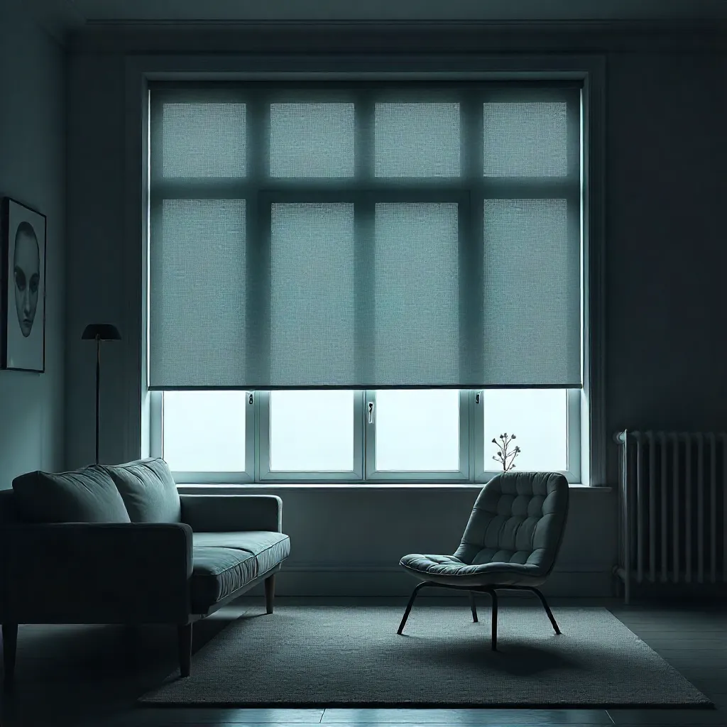 Soft muted acoustic blinds in tranquil setting